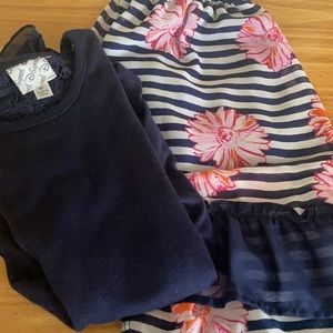 Girls skirt and shirt set